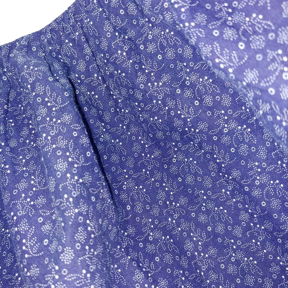Ralph Lauren KING Blue Petite Floral Ruffled VTG Bed Skirt 13
